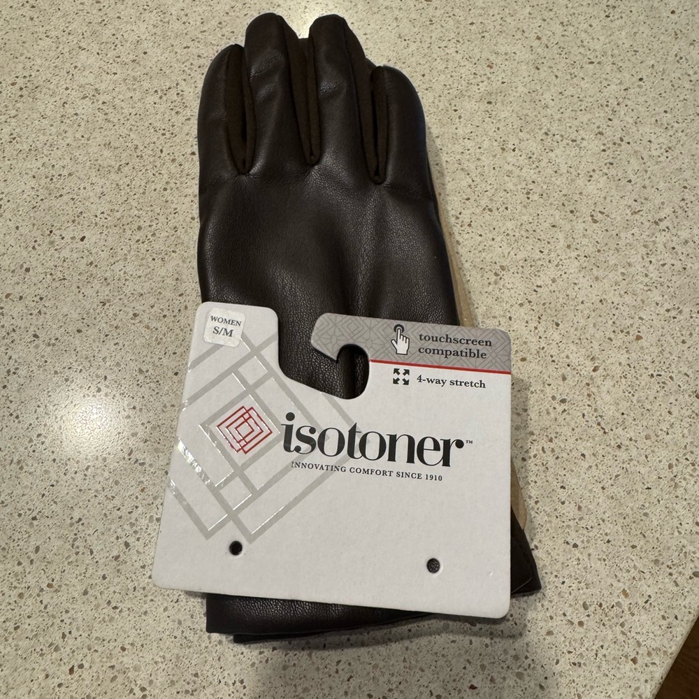 Isotoner Dark Brown Touchscreen Gloves S/M